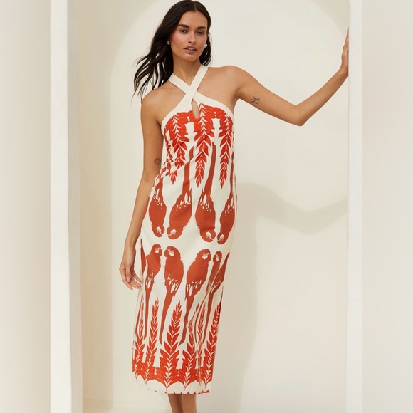 Touché by Anthropologie Halter Midi Dress Size XL NWT - Picture 4 of 7